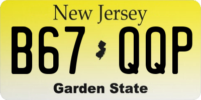 NJ license plate B67QQP