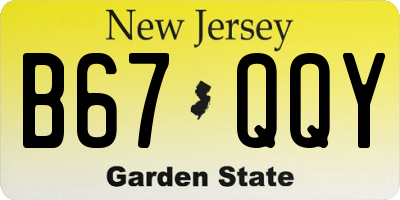 NJ license plate B67QQY