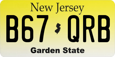 NJ license plate B67QRB
