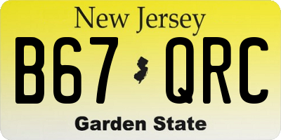 NJ license plate B67QRC