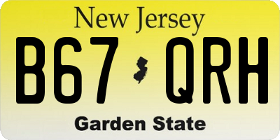 NJ license plate B67QRH