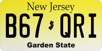NJ license plate B67QRI