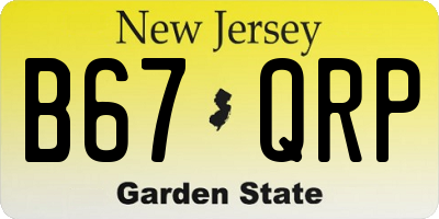 NJ license plate B67QRP