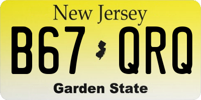NJ license plate B67QRQ