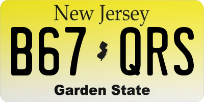 NJ license plate B67QRS