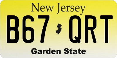 NJ license plate B67QRT