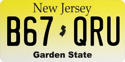 NJ license plate B67QRU