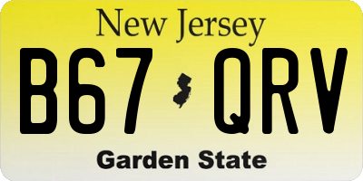 NJ license plate B67QRV