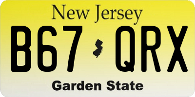 NJ license plate B67QRX