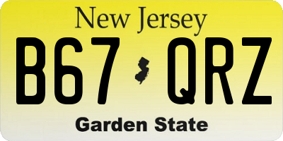 NJ license plate B67QRZ