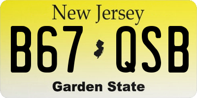 NJ license plate B67QSB