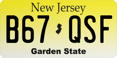 NJ license plate B67QSF