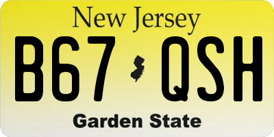 NJ license plate B67QSH