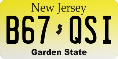 NJ license plate B67QSI
