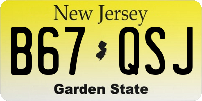 NJ license plate B67QSJ