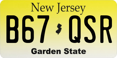 NJ license plate B67QSR