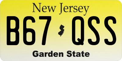 NJ license plate B67QSS