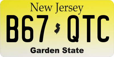 NJ license plate B67QTC