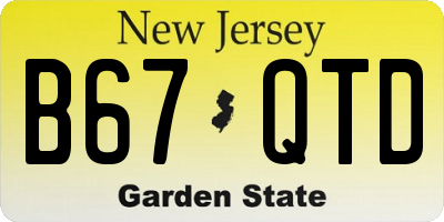 NJ license plate B67QTD