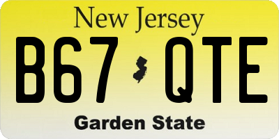 NJ license plate B67QTE