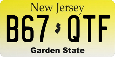 NJ license plate B67QTF