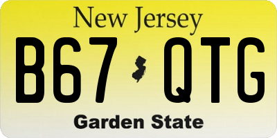 NJ license plate B67QTG