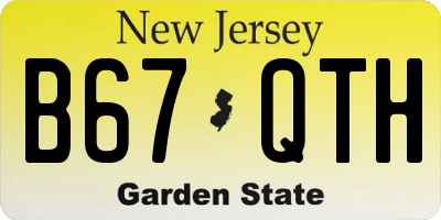 NJ license plate B67QTH