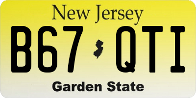 NJ license plate B67QTI