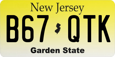NJ license plate B67QTK