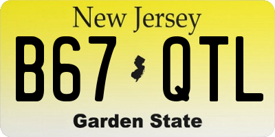 NJ license plate B67QTL