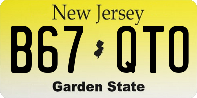NJ license plate B67QTO