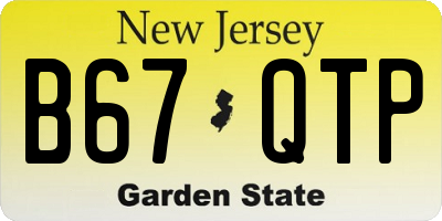 NJ license plate B67QTP