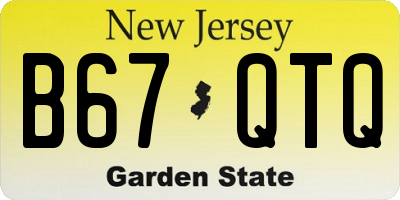 NJ license plate B67QTQ