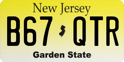 NJ license plate B67QTR