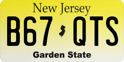 NJ license plate B67QTS