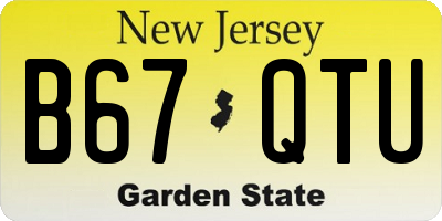NJ license plate B67QTU