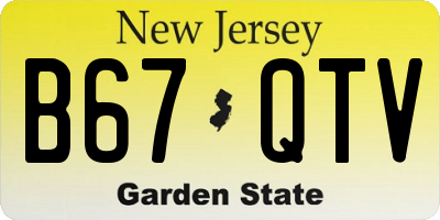 NJ license plate B67QTV