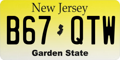 NJ license plate B67QTW
