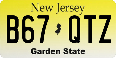 NJ license plate B67QTZ
