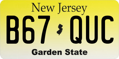 NJ license plate B67QUC