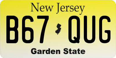 NJ license plate B67QUG