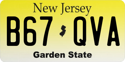 NJ license plate B67QVA