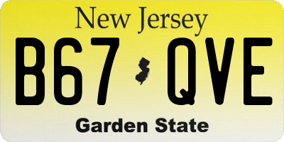 NJ license plate B67QVE