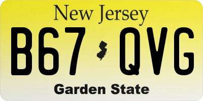 NJ license plate B67QVG