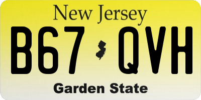 NJ license plate B67QVH