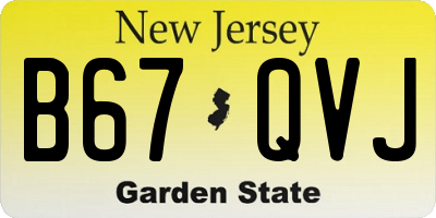 NJ license plate B67QVJ