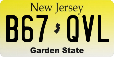 NJ license plate B67QVL