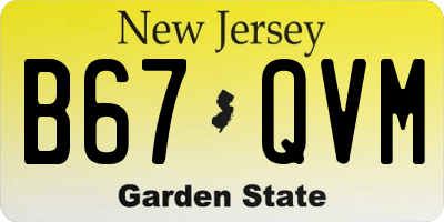 NJ license plate B67QVM