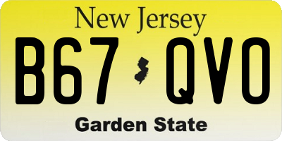 NJ license plate B67QVO