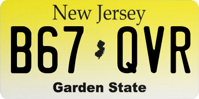 NJ license plate B67QVR
